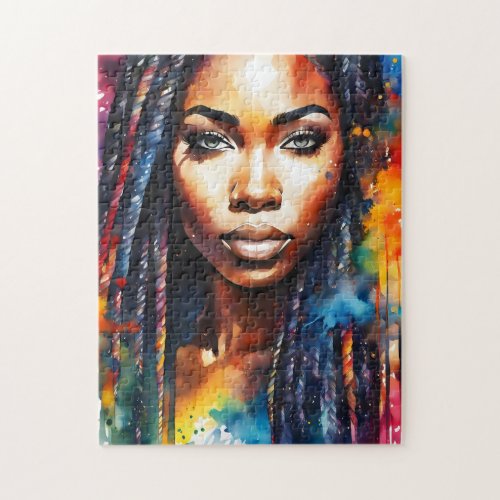 colorful black woman jigsaw puzzle