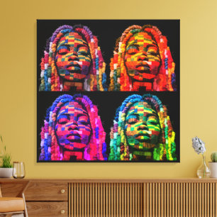 Colorful Black Women Crown of Glory Canvas Print
