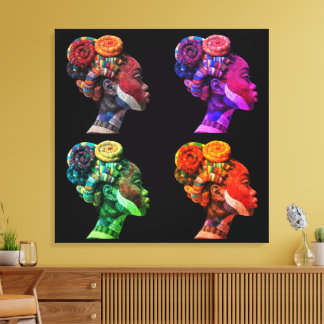 Colorful Black Women Stretched Canvas Print