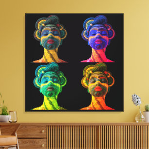 Colorful Black Women Stretched Canvas Print