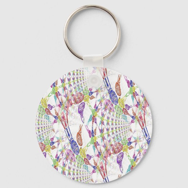 Colorful Blacklight Microphones (Infinity Pattern) Keychain (Front)