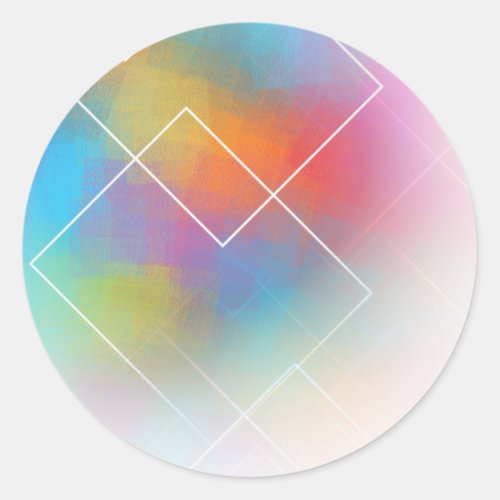Colorful Blank Template Modern Abstract Art Custom Classic Round Sticker