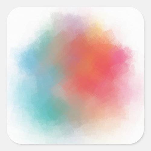 Colorful Blank Template Modern Abstract Art Custom Square Sticker