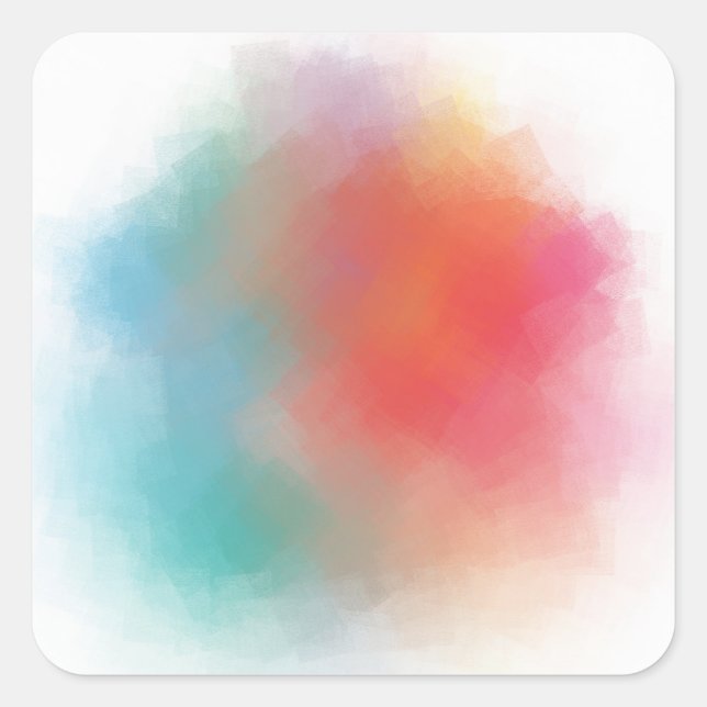 Colorful Blank Template Modern Abstract Art Custom Square Sticker (Front)