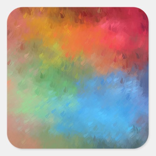 Colorful Blank Template Modern Abstract Art Trendy Square Sticker