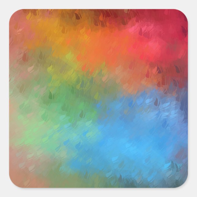 Colorful Blank Template Modern Abstract Art Trendy Square Sticker (Front)