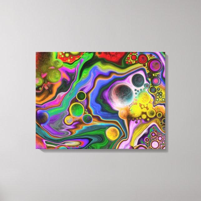 Colorful Blast Fluid Art Digital Pour Painting  Canvas Print (Front)