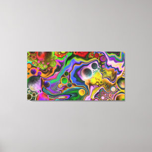 Colorful Blast Fluid Art Digital Pour Painting Canvas Print