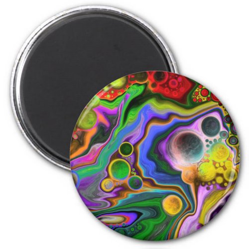 Colorful Blast Fluid Art Digital Pour Painting  Magnet