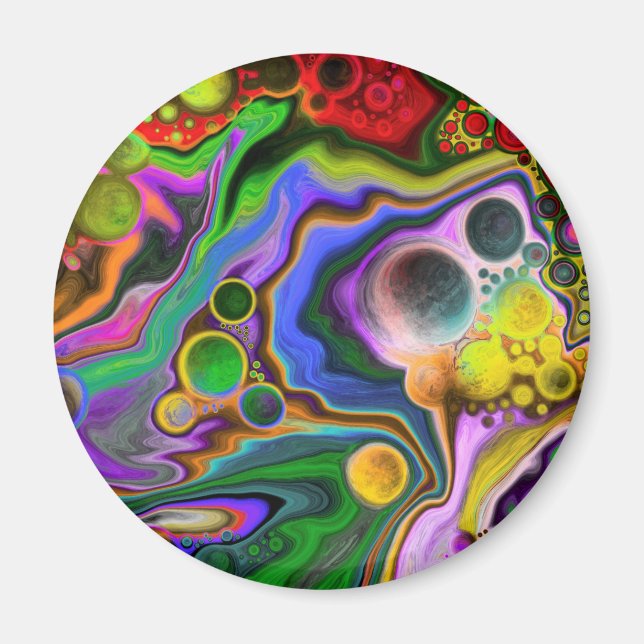 Colorful Blast Fluid Art Digital Pour Painting  Magnet (Front)