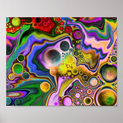 Colorful Blast Fluid Art Digital Pour Painting    Poster