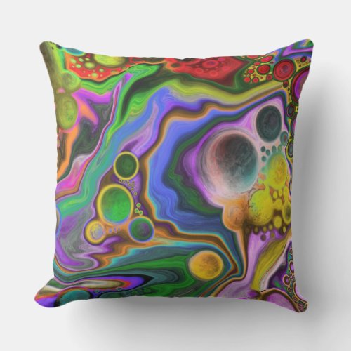 Colorful Blast Fluid Art  Pour Painting  Outdoor Pillow