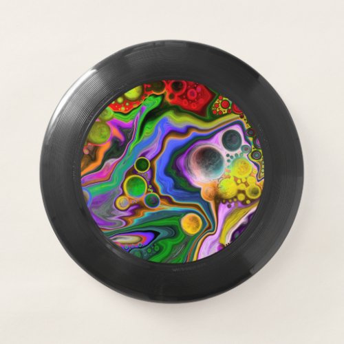 Colorful Blast Fluid Art  Pour Painting    Wham_O Frisbee