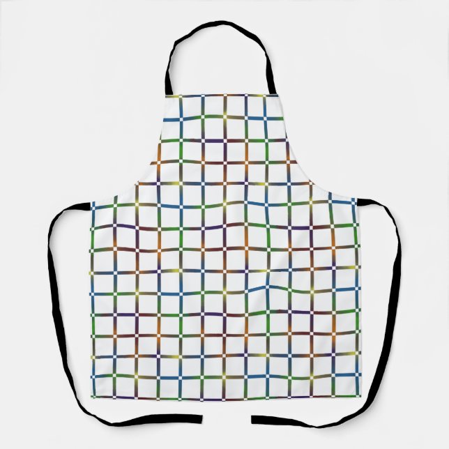 Colorful Blended Rainbow Grid with Negative Space Apron (Front)