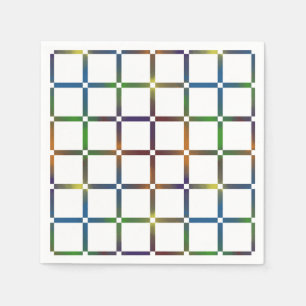 Colorful Blended Rainbow Grid with Negative Space Napkins