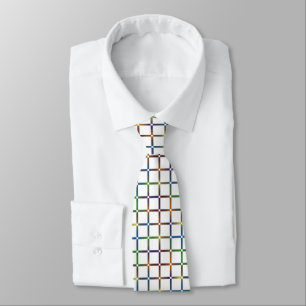 Colorful Blended Rainbow Grid with Negative Space Neck Tie