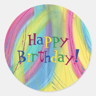Colorful Blends Happy Birthday Stickers