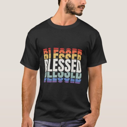 Colorful Blessed Christian T Shirt  Faith  Inspira