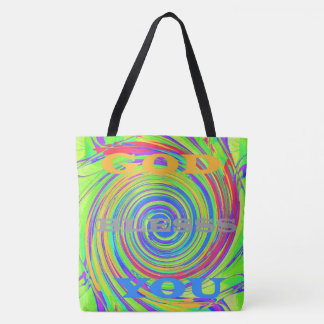 Colorful Blessings from Above | God Bless You Tote Bag