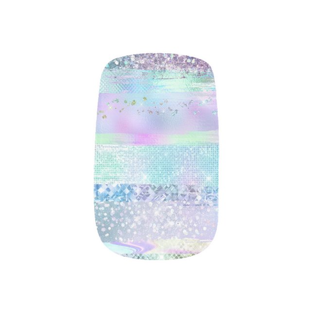 Colorful Bling Minx Nail Art Decals (Left Thumb)