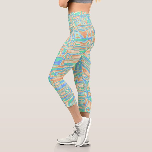 Colorful Blobs Capri Leggings (Left)