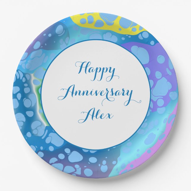 Colorful Blobs Paper Plates (Front)