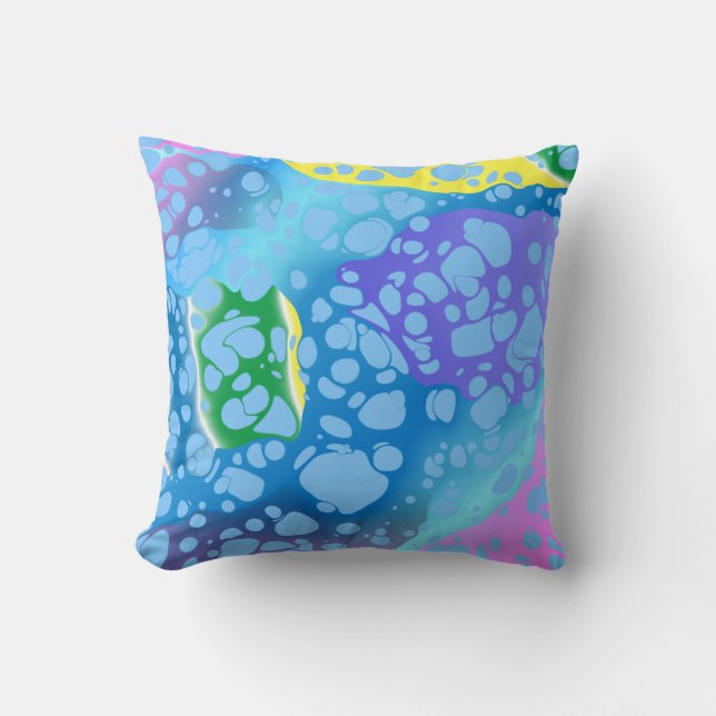Colorful Blobs Throw Pillow (Front)