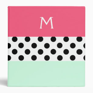 Colorful Block and Polka Dots Binder