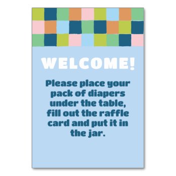 Colorful Block Baby Shower Welcome Sign Table Number by 2BirdStone at Zazzle