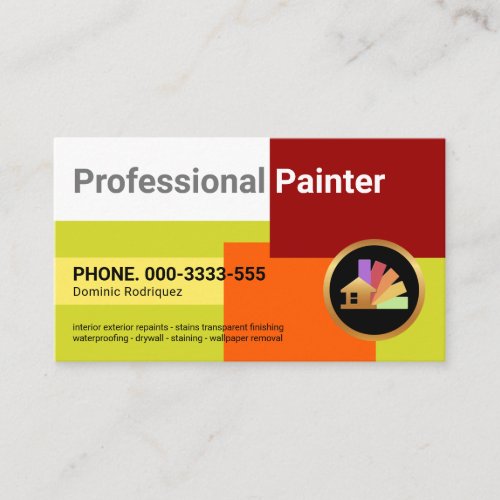 Colorful Block Patterns Painting Service Business Card