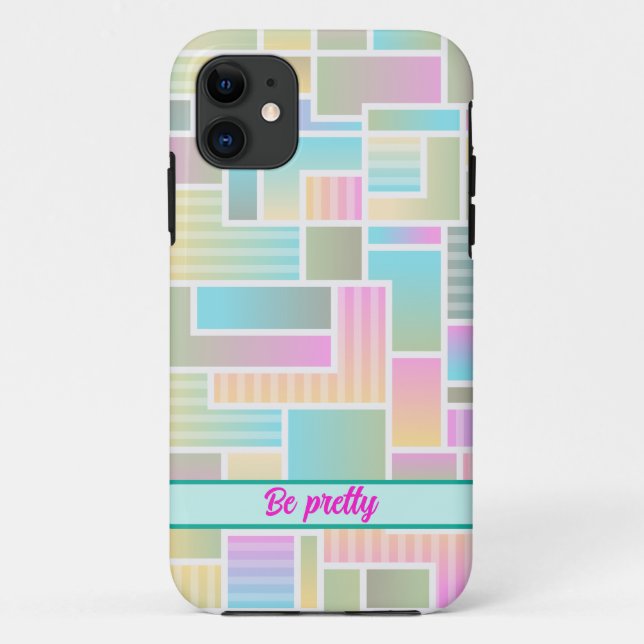 Colorful blocks abstract iPhone Case (Back)