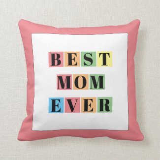 Colorful blocks Best MOM ever photo Throw Pillow