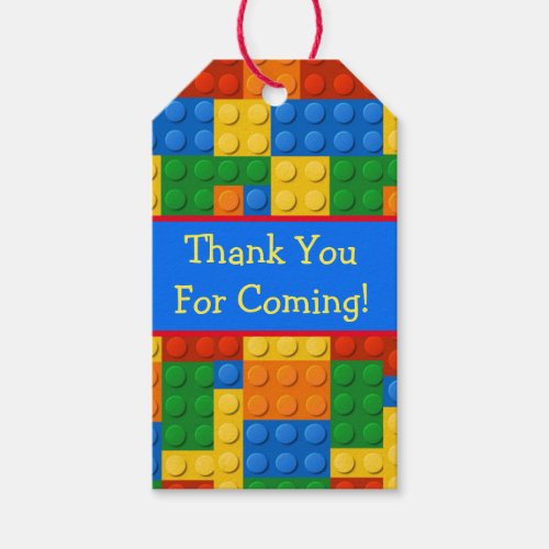 Colorful Blocks Birthday Thank You Gift Tags