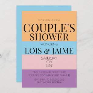 Colorful Blocks Bright Couples Baby Shower Invitation