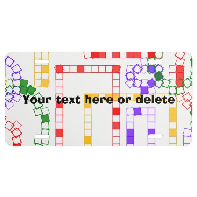 Colorful Blocks Circles License Plate (Front)