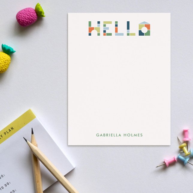 Colorful Blocks Hello Children's Stationery Card (Creator Uploaded)