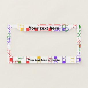 Colorful Blocks License Plate Frame