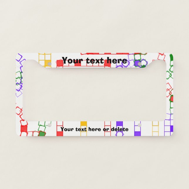 Colorful Blocks License Plate Frame (Front)
