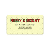 Colorful Blocks Merry & Bright Holiday Address Label