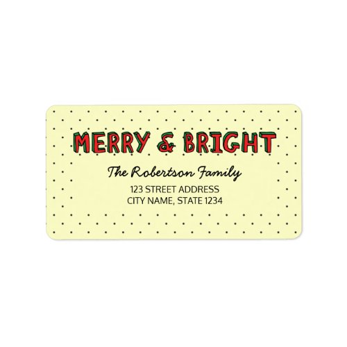 Colorful Blocks Merry  Bright Holiday Address Label