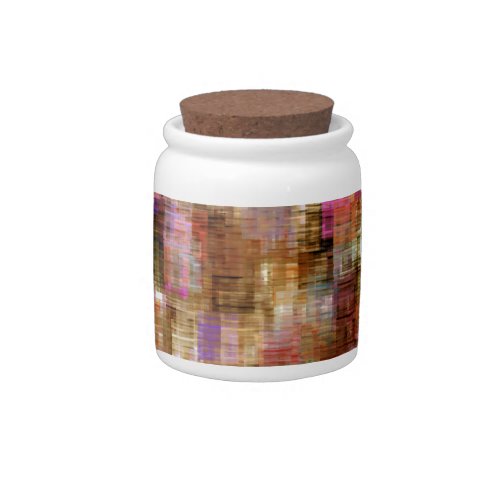 Colorful Blocks Pink Brown Candy Jar