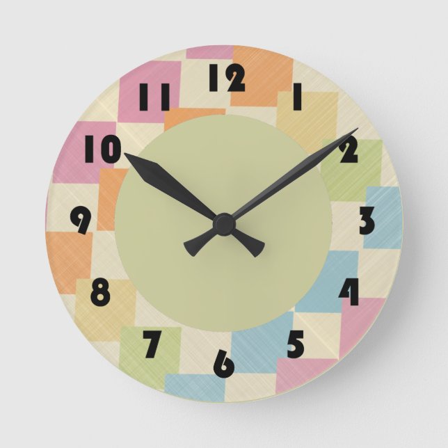 Colorful Blocks Wall Clock (Front)
