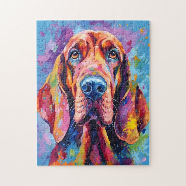 Colorful Bloodhound Jigsaw Puzzle (Vertical)