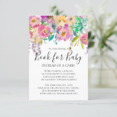 Colorful Bloom Floral Baby Shower Book for Baby Invitation (Standing Front)