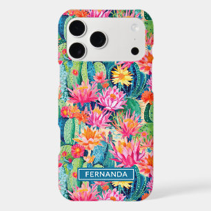 Colorful Blooming Cacti Personalized iPhone 17 Pro Max Case