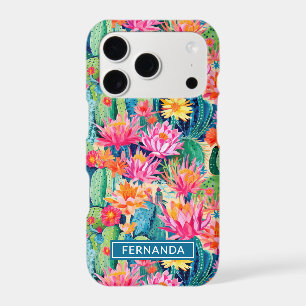 Colorful Blooming Cacti Personalized iPhone 17 Pro Case