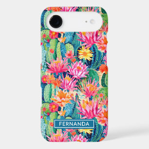 Colorful Blooming Cacti Personalized iPhone 17 Air Case