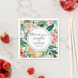 Colorful Blooming Floral Wedding Napkins