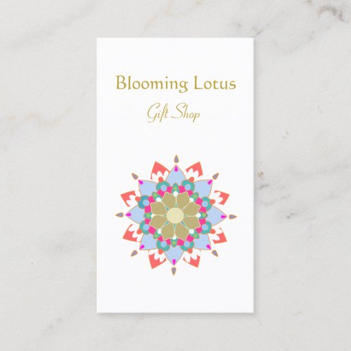Customizable Blooming Lotus Chubby Business Card
