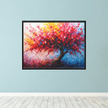 Colorful Blooming Tree – Impasto Oil Painting Canvas Print